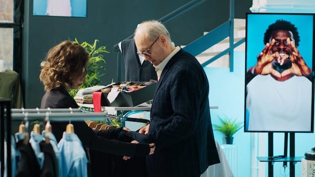 A split-screen image: on one side, a customer looking disappointed at a high price tag; on the other side, a business owner confidently adjusting prices on a digital display.