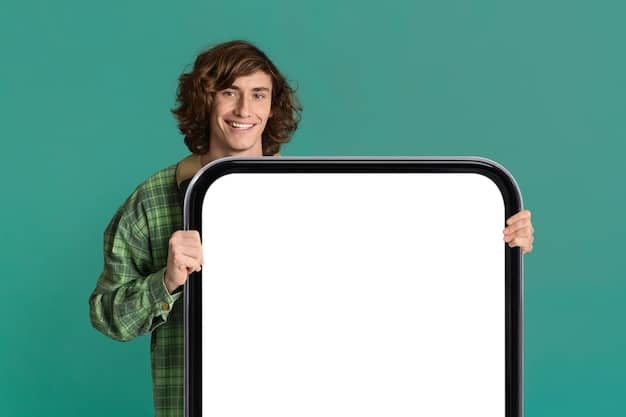 A person pointing their smartphone at a print advertisement, and the phone screen displays an augmented reality overlay animation. The AR animation shows additional product details and interactive elements that enhance the print ad and engage the user.