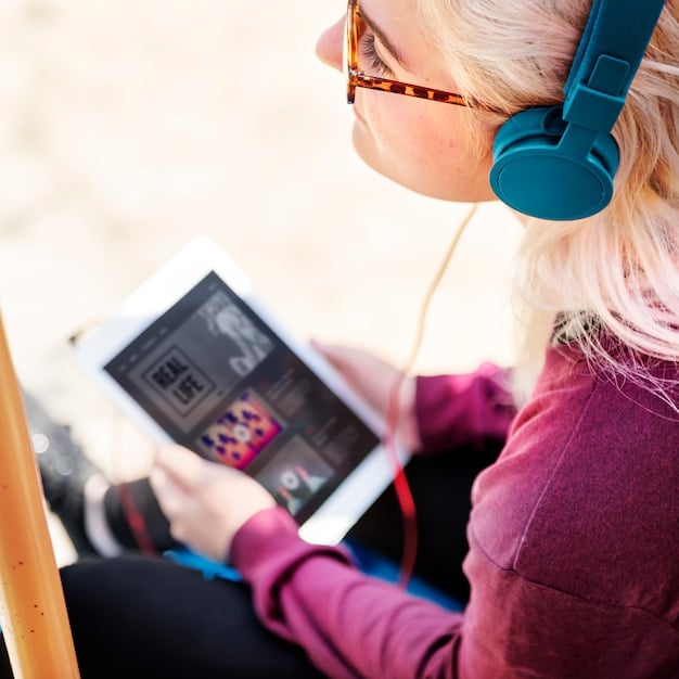 A close-up view of a musician using an AI music composition software, showing various parameters and controls for customizing the generated music.
