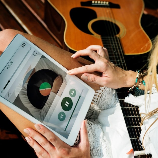 A user interface of an AI-powered music streaming app, showcasing personalized playlists and AI-generated music recommendations.