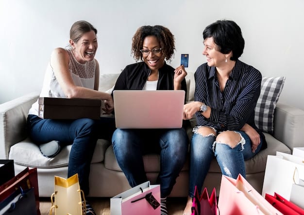 A diverse group of consumers using smartphones and laptops to shop online and browse products, symbolizing evolving digital consumer habits and increased e-commerce activity.