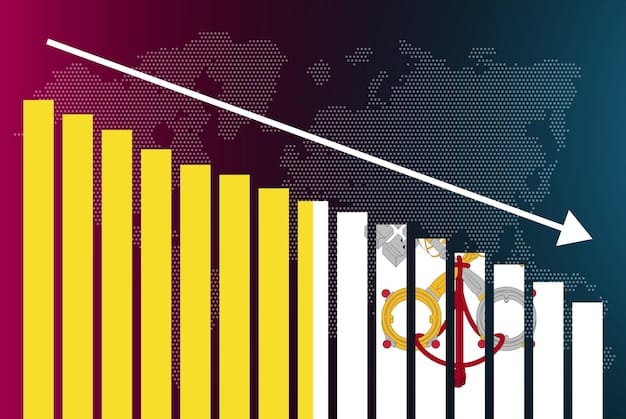 A detailed infographic illustrating various economic indicators and trends, with arrows pointing towards growth and stability, representing data-driven insights for business strategy.