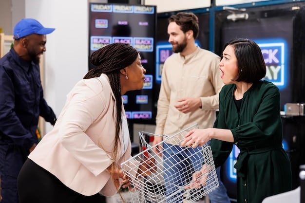 A diverse group of customers interacting with a privacy interface on a retail website, symbolizing trust and ethical data handling in the digital age.