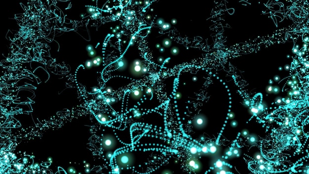 A close-up of DNA strands intertwining, with glowing digital lines superimposed, representing data flow and genetic sequencing technology. Focus on a blend of biological and digital elements.