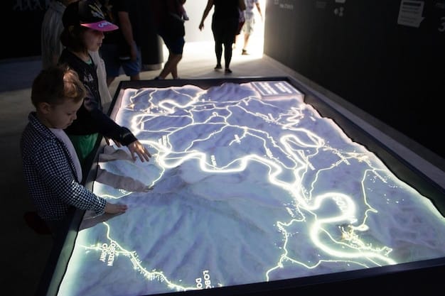 A detailed digital dashboard displaying real-time visitor movement analytics within a museum, showing heatmaps and popular exhibit areas.