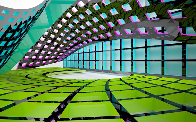 A detailed architectural rendering of a futuristic multi-purpose sports stadium, showing clear glass facades, expansive seating, and integrated green spaces.