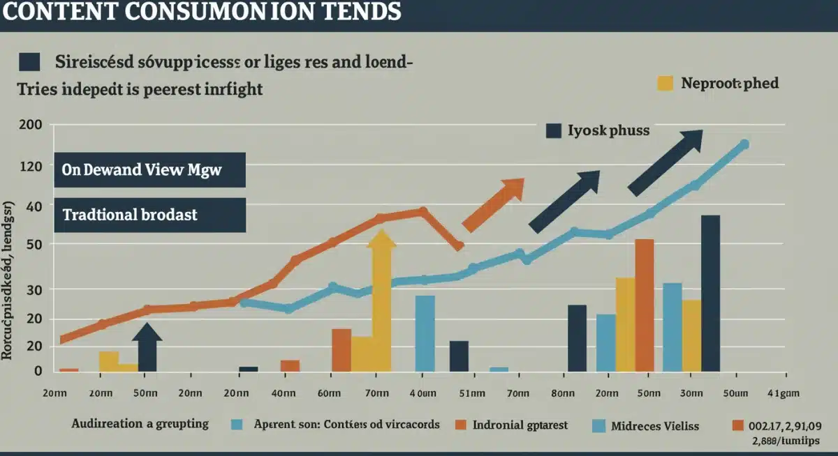 Timeline graphic of evolving content consumption trends